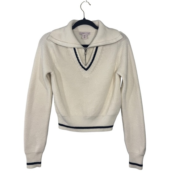 Sincerely Jules Womens Sweater Small Cream Knit Quarter Zip Pullover - Picture 1 of 5